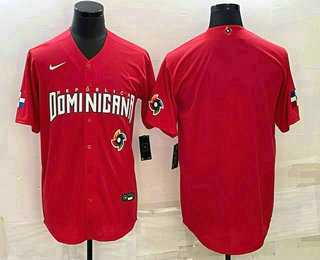 Men%27s Dominican Republic Baseball Blank 2023 Red World Classic Stitched Jersey->2023 world baseball classic->MLB Jersey